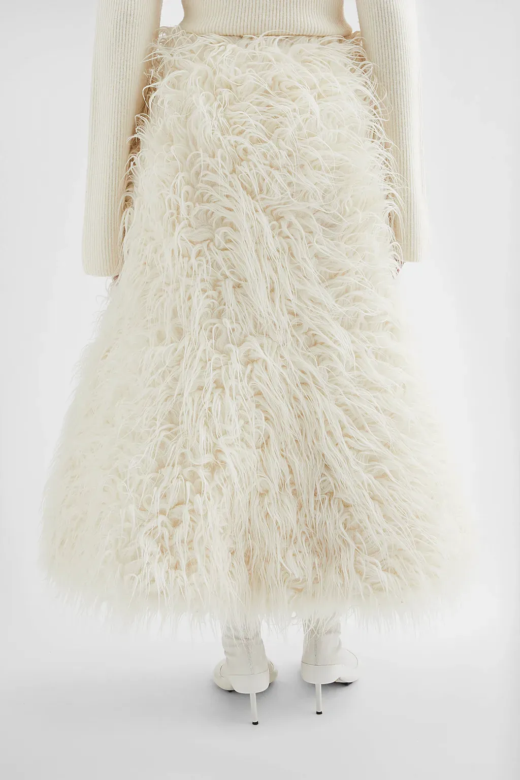 Textured Wool Blend Skirt