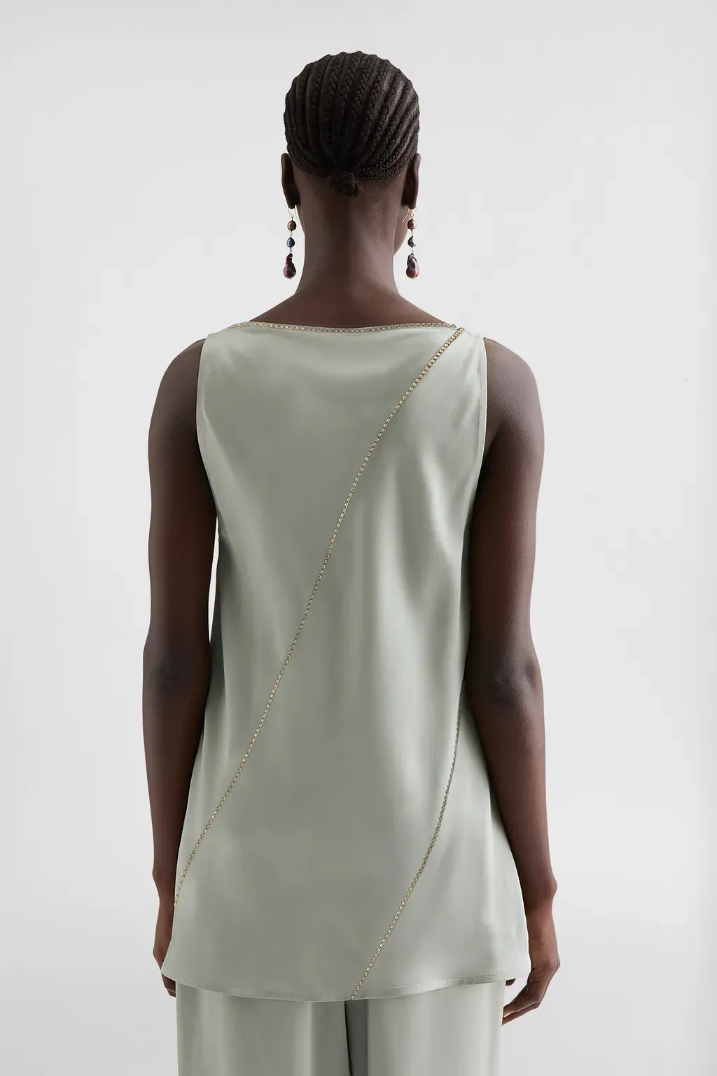 V-Neck Top With Crystals