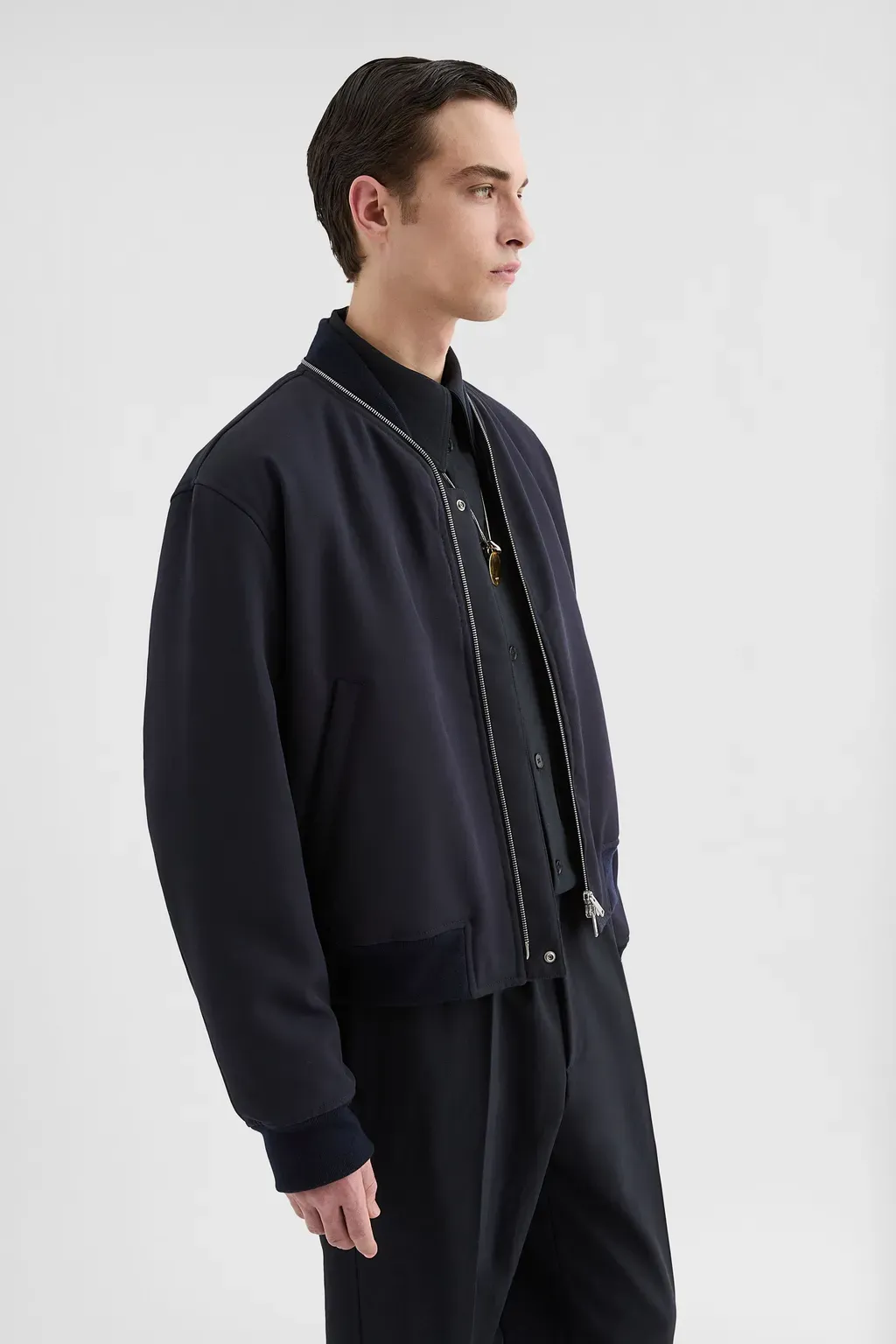 Wool Gabardine Bomber Jacket