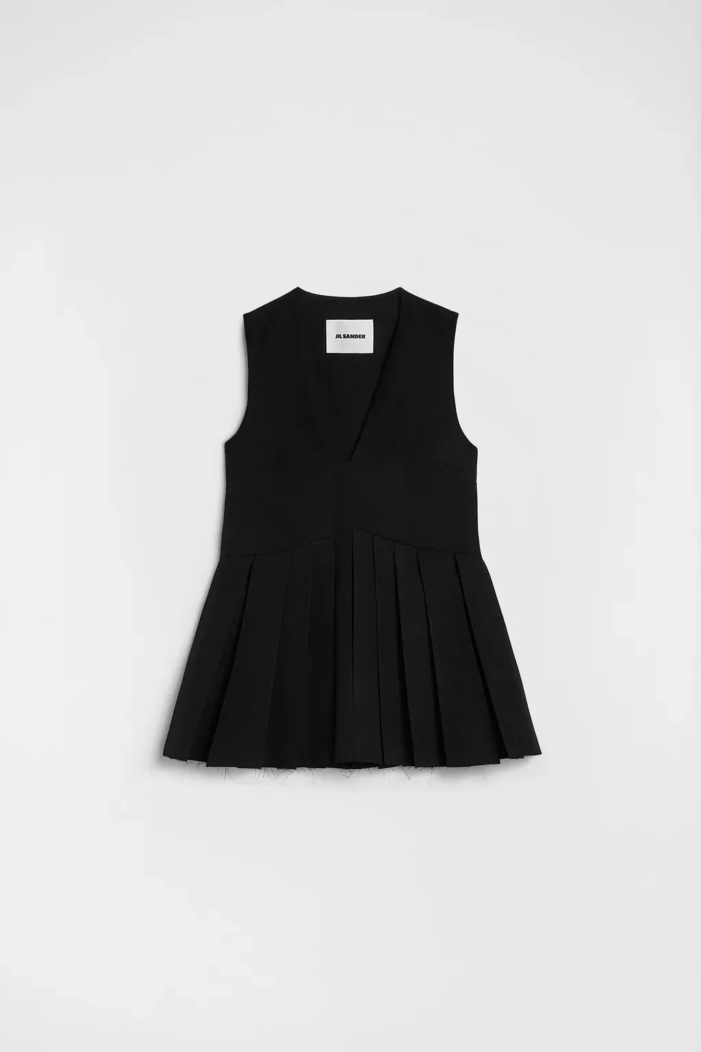 Wool Gabardine Pleated Top
