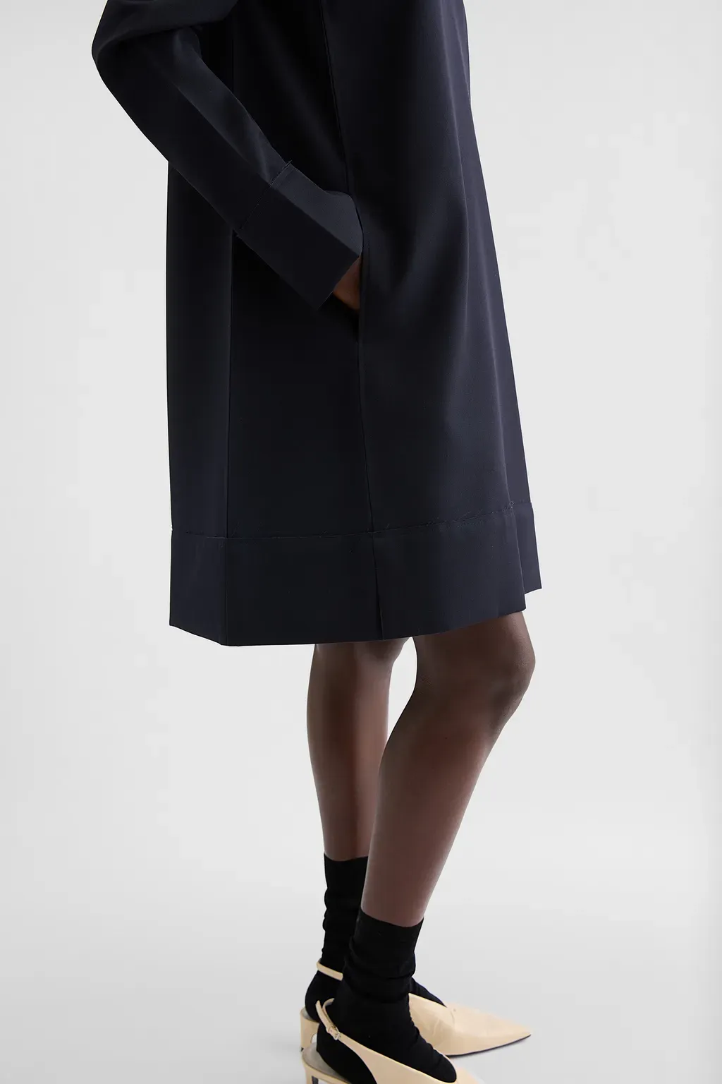 Wool Gabardine Shirt Dress