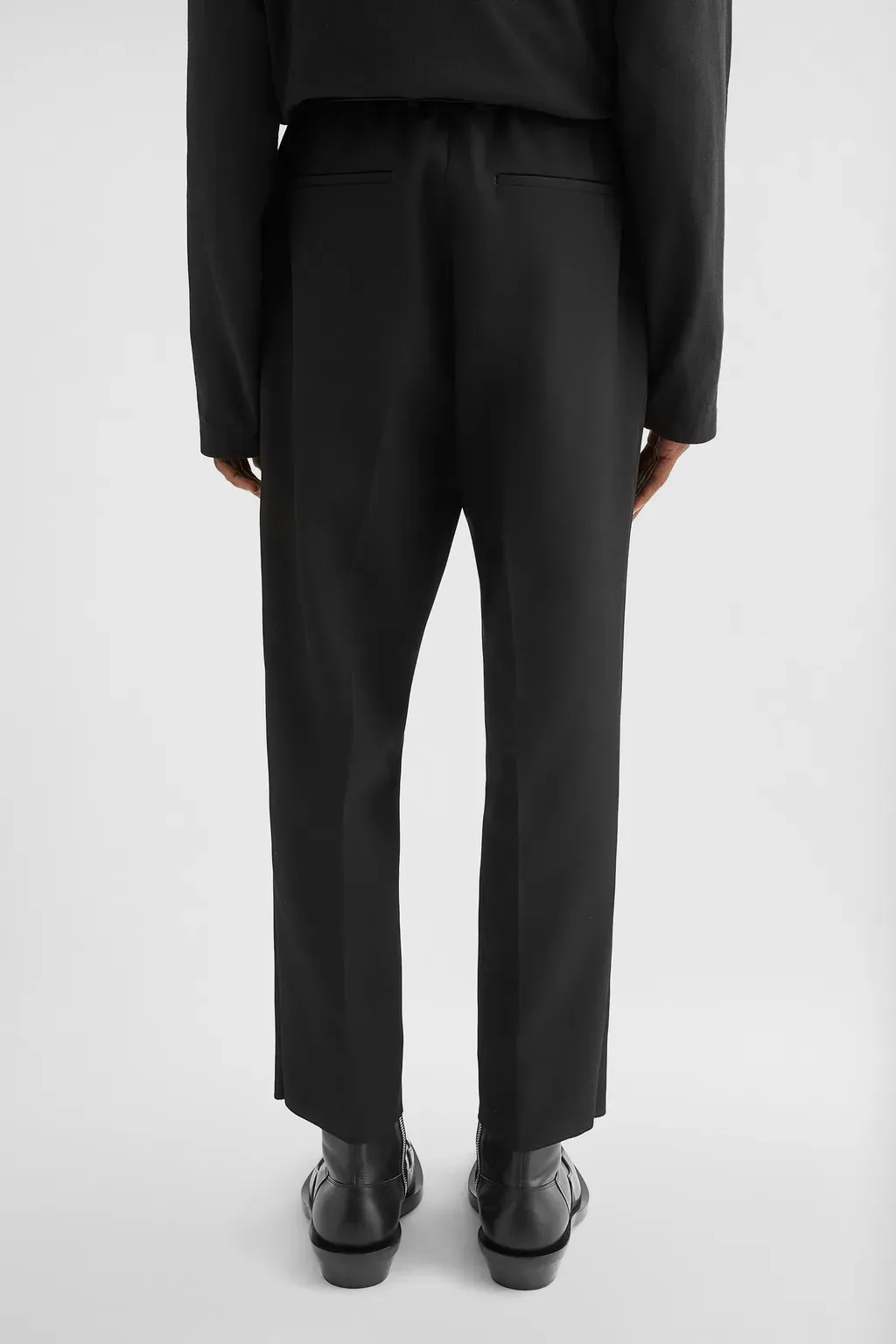 Wool Gabardine Tapered Trousers