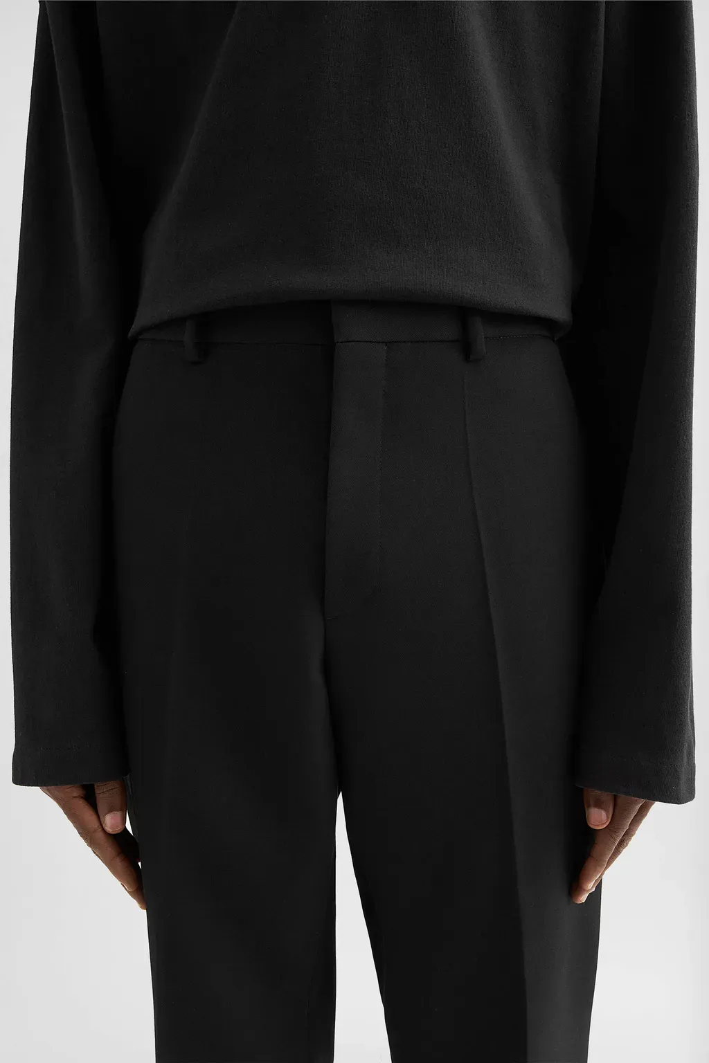 Wool Gabardine Tapered Trousers