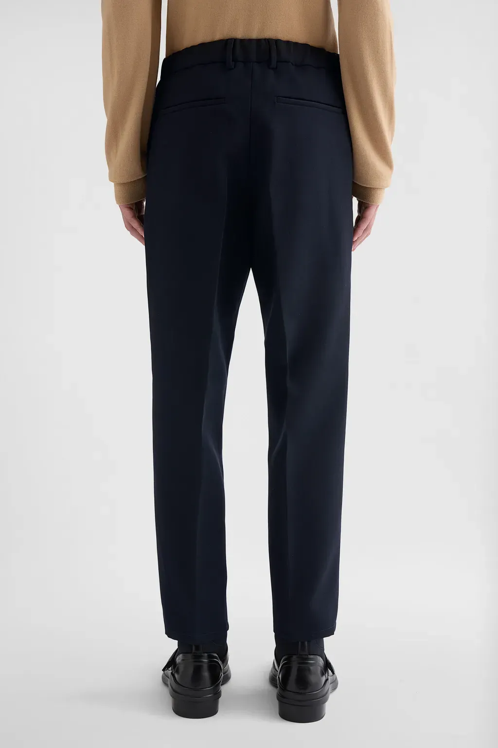 Wool Gabardine Tapered Trousers