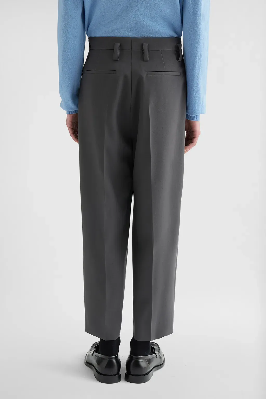 Wool Gabardine Tapered Trousers