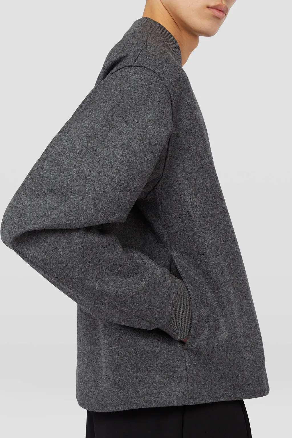 Wool Melton Zip-Up Sweatshirt