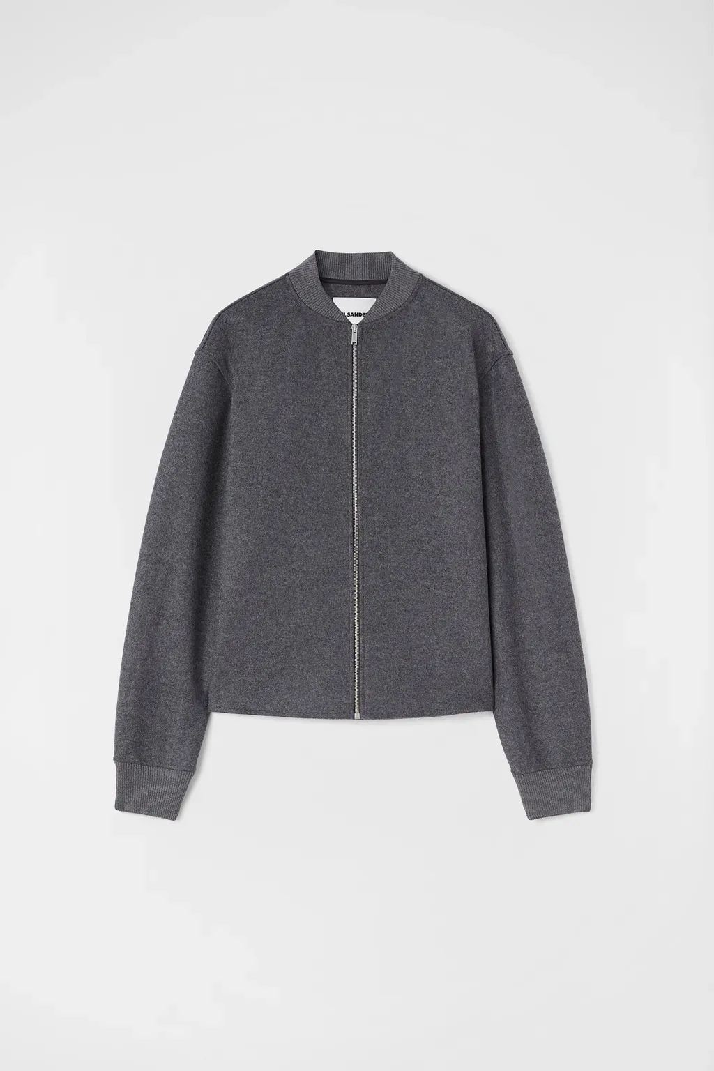 Wool Melton Zip-Up Sweatshirt