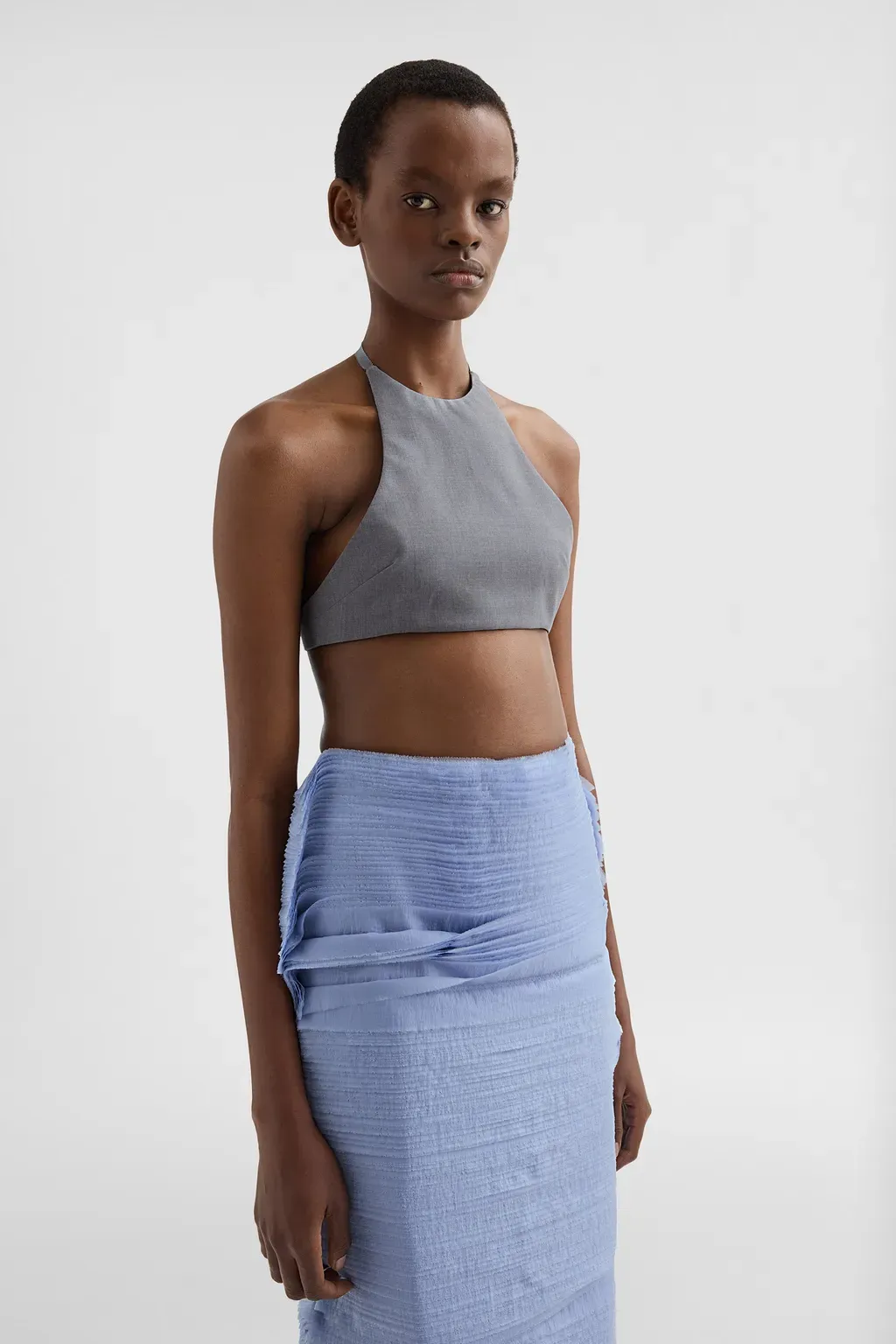 Wool Poplin Halter Top