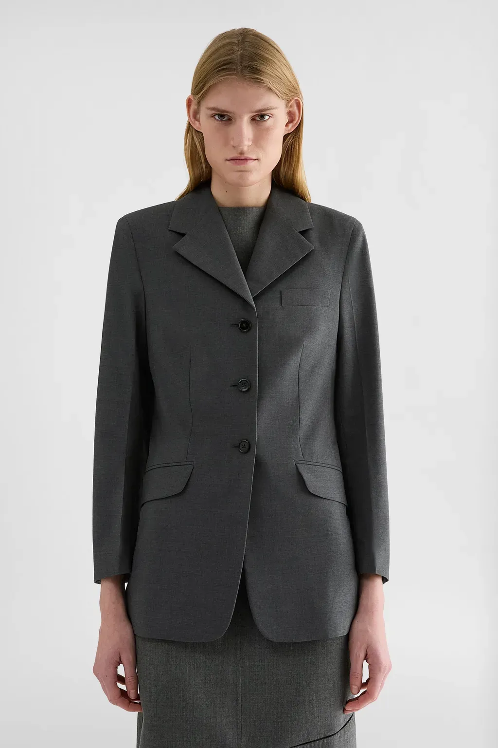Wool Poplin Tailored Jacket