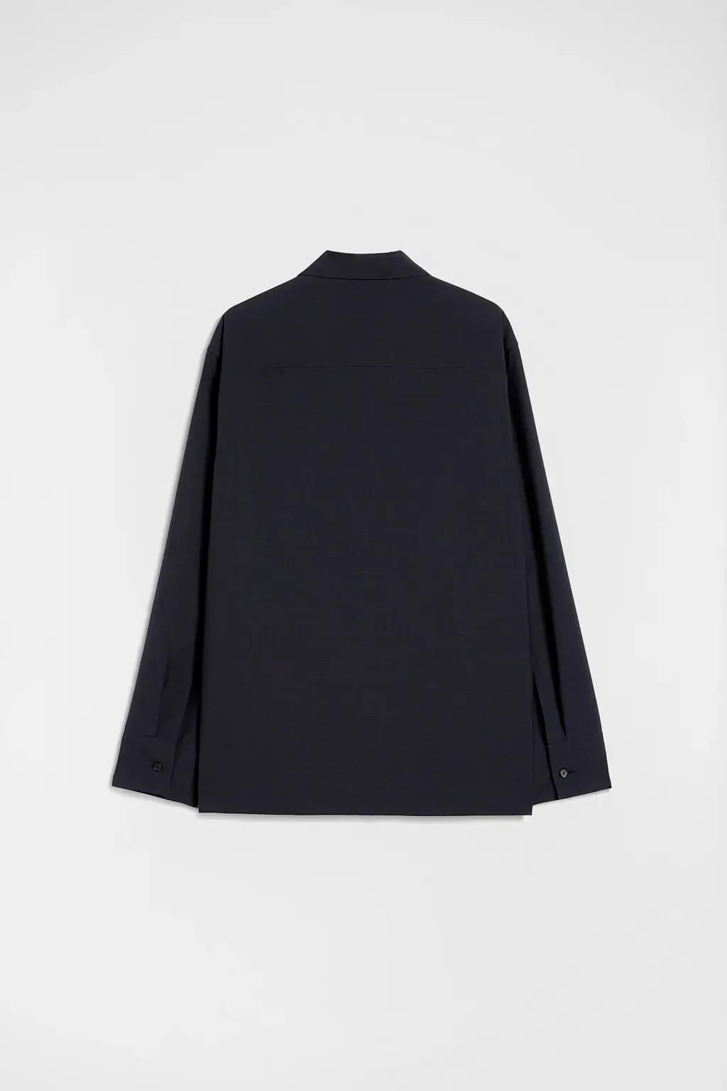 Wool Poplin Zip-Up Shirt