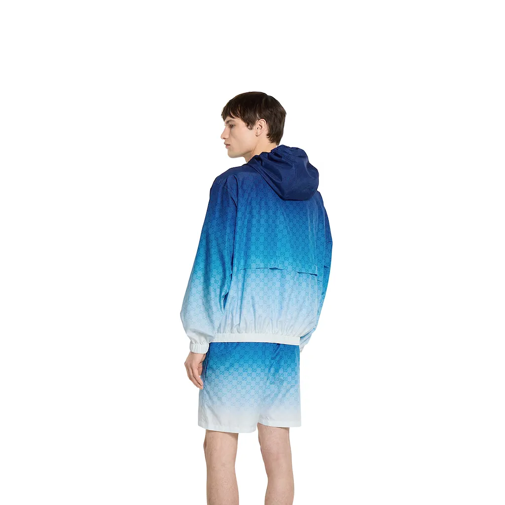 Printed Technical Poplin Zip Jacket