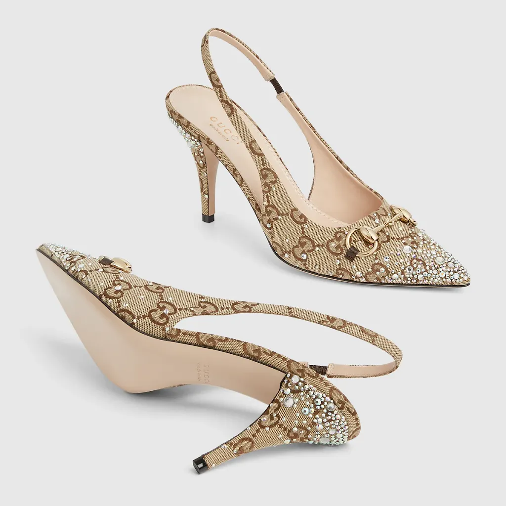 Slingback Pump With Crystal Horsebit