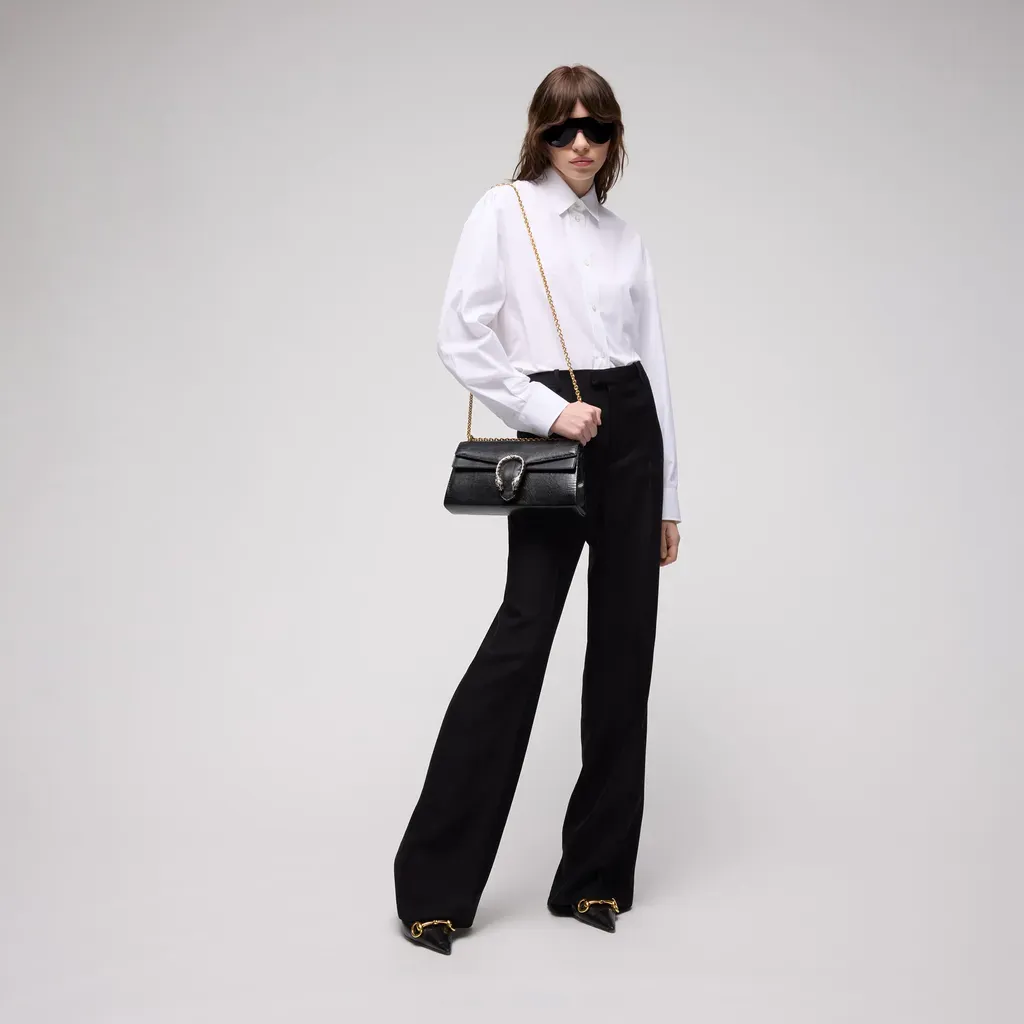 Gg Cotton Poplin Damier Shirt