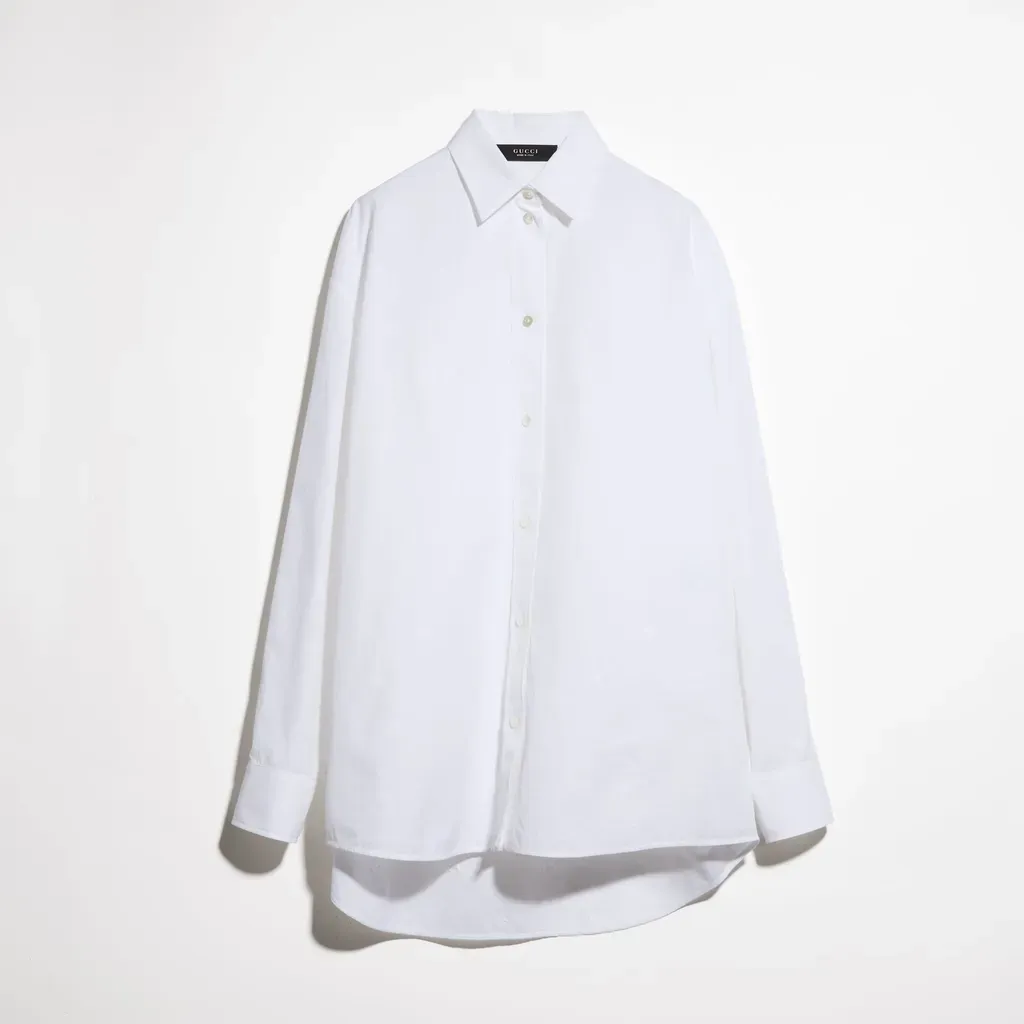 Gg Cotton Poplin Damier Shirt