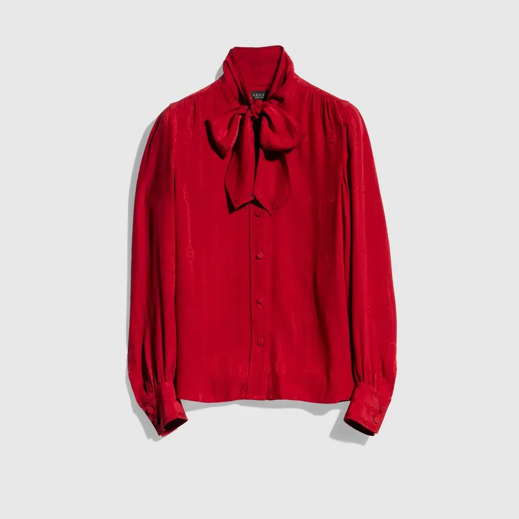 Interlocking G Chain Silk Jacquard Shirt