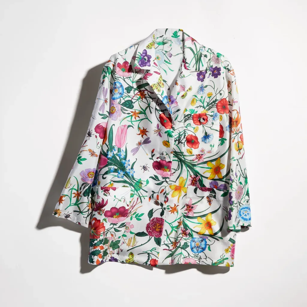 Printed Silk Twill Shirt