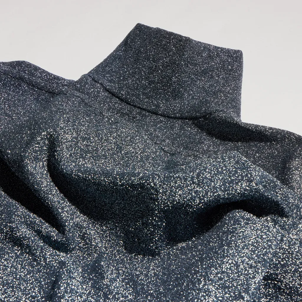 Stretch Viscose Lamé Cropped Top