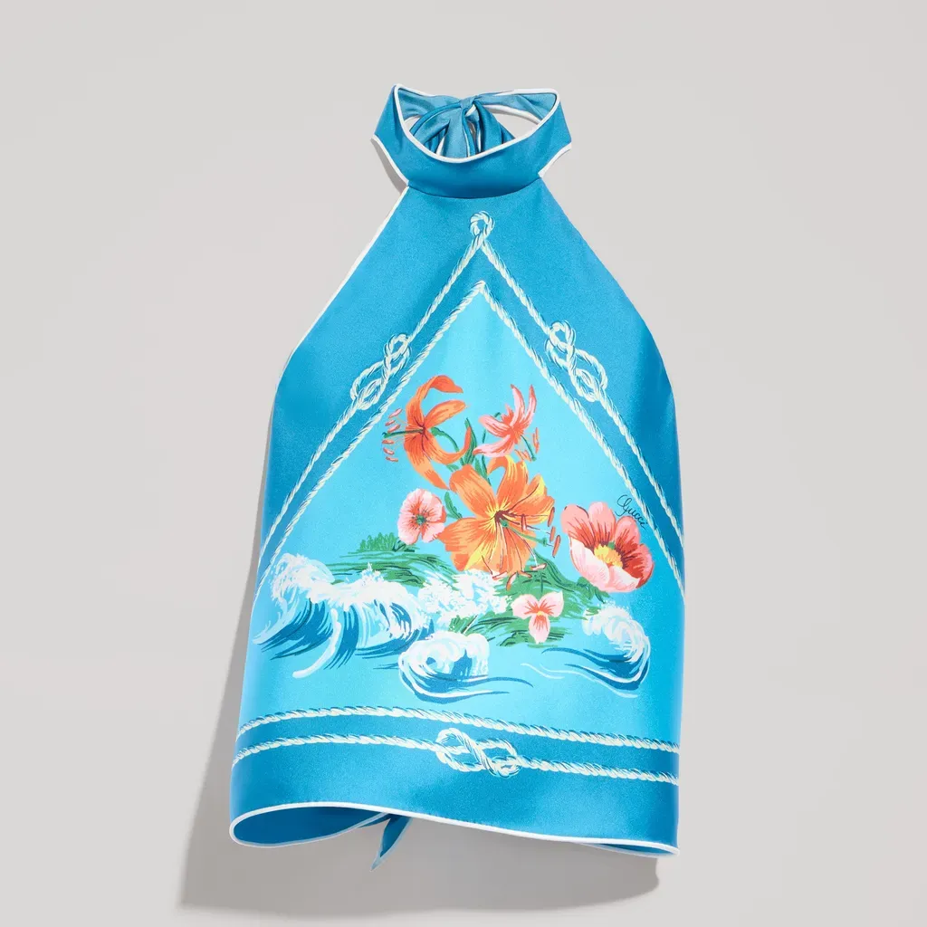 Printed Silk Twill Top