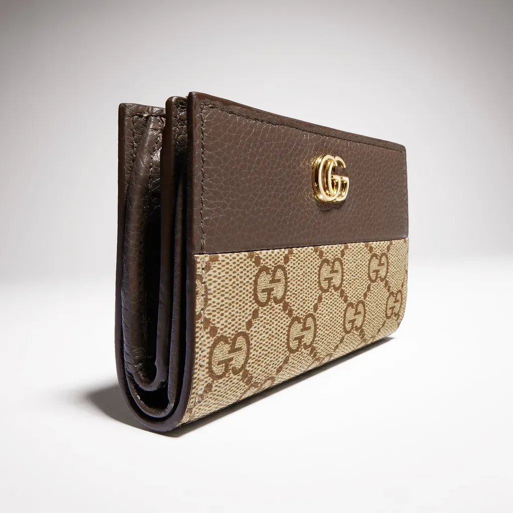 Bi-Color Gg Marmont Small Wallet
