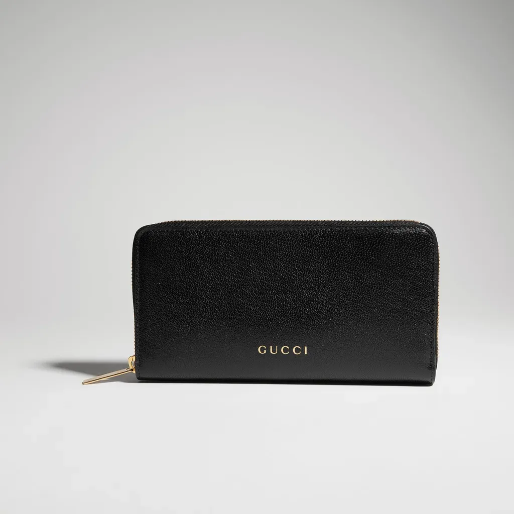 Zip Around Wallet With Gucci Lettering