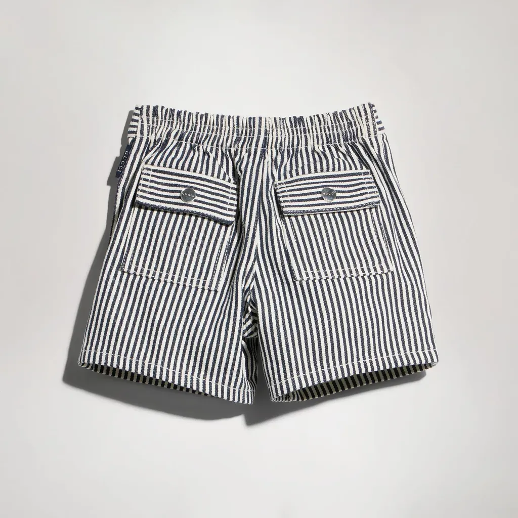 Baby Striped Denim Shorts