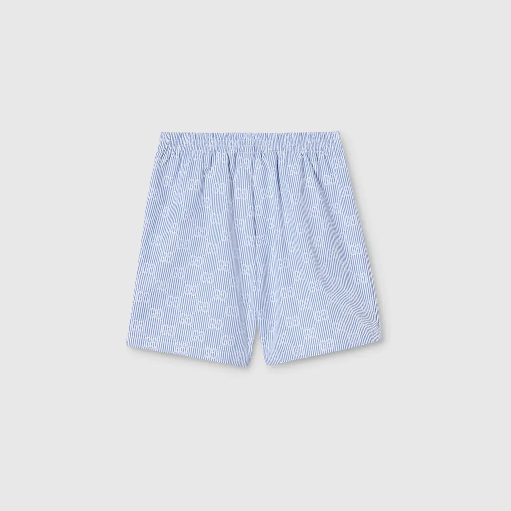 Baby Gg Striped Poplin Shorts