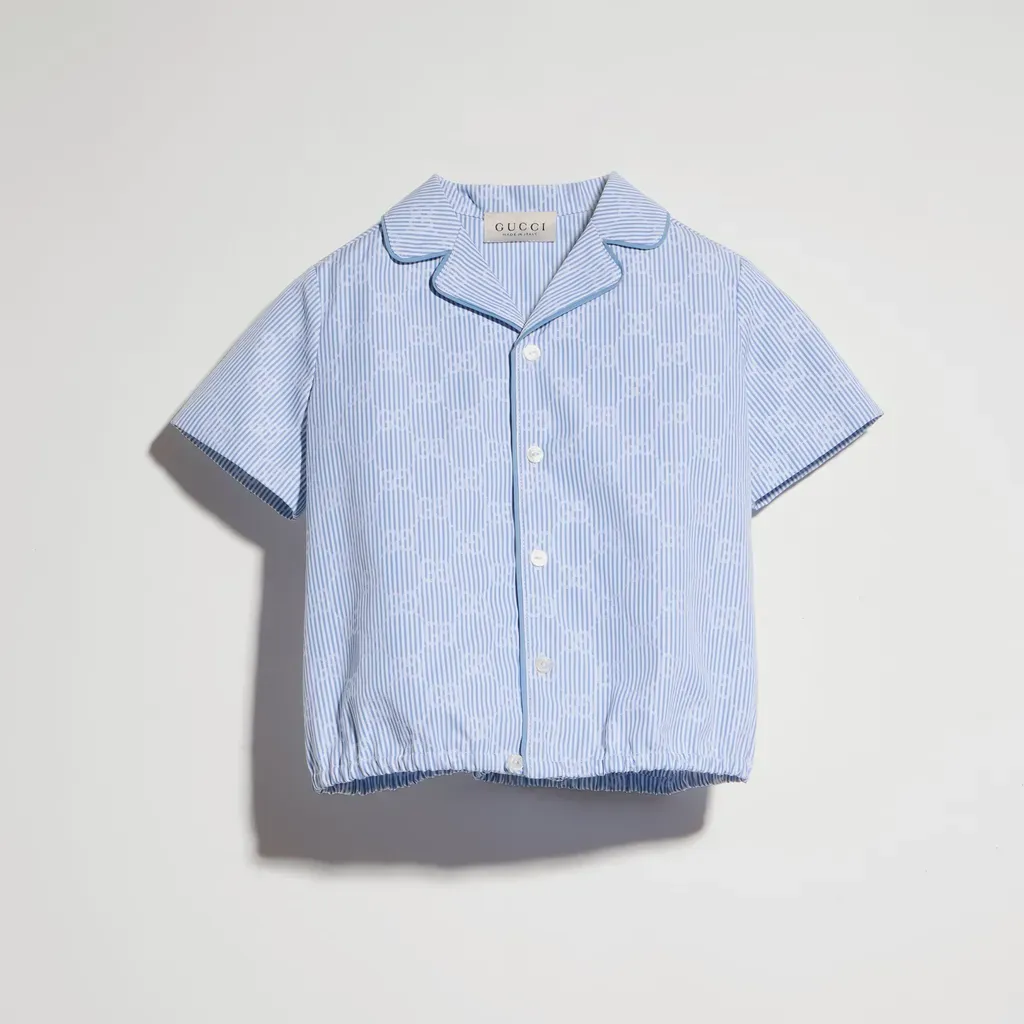 Baby Gg Striped Poplin Shirt