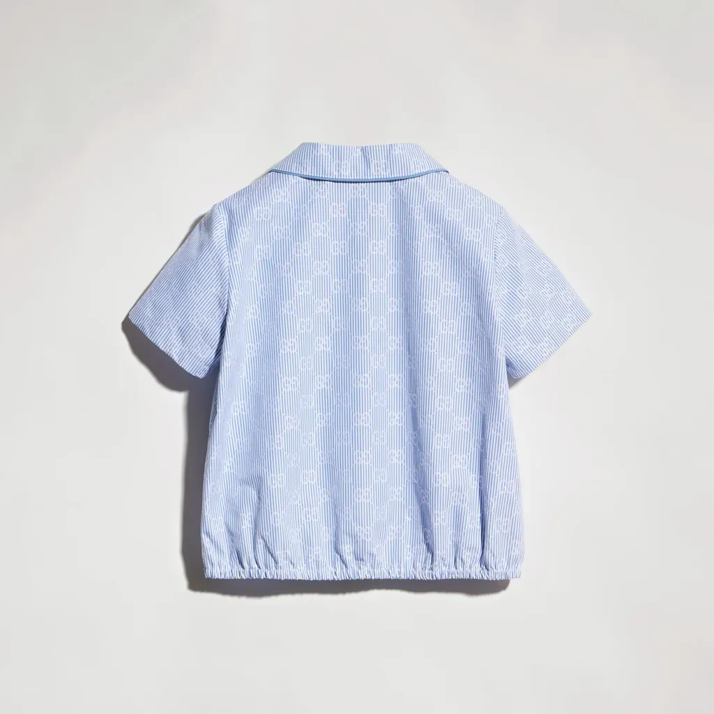Children's Gg Striped Poplin Shirt