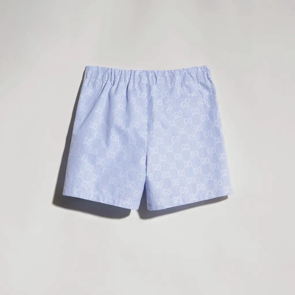 Children's Gg Striped Poplin Shorts