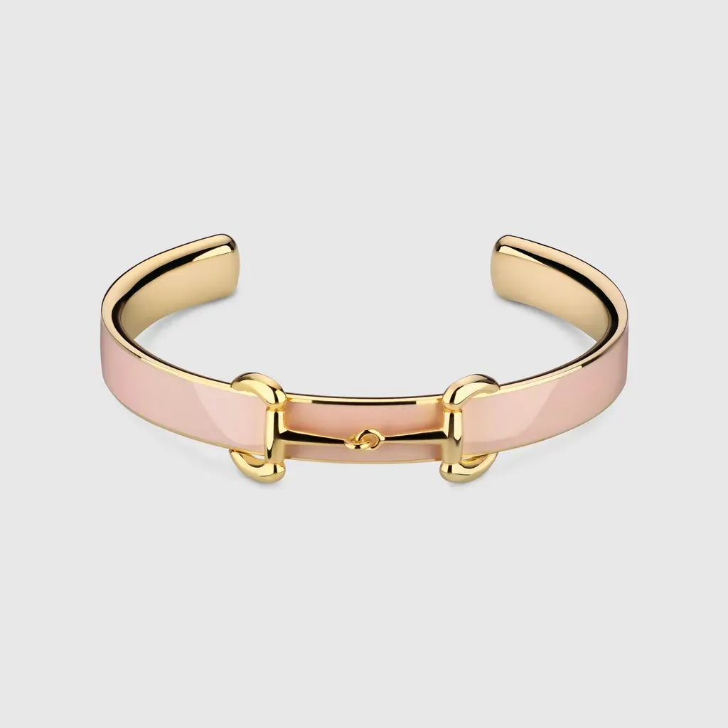 Horsebit Bangle Bracelet With Enamel