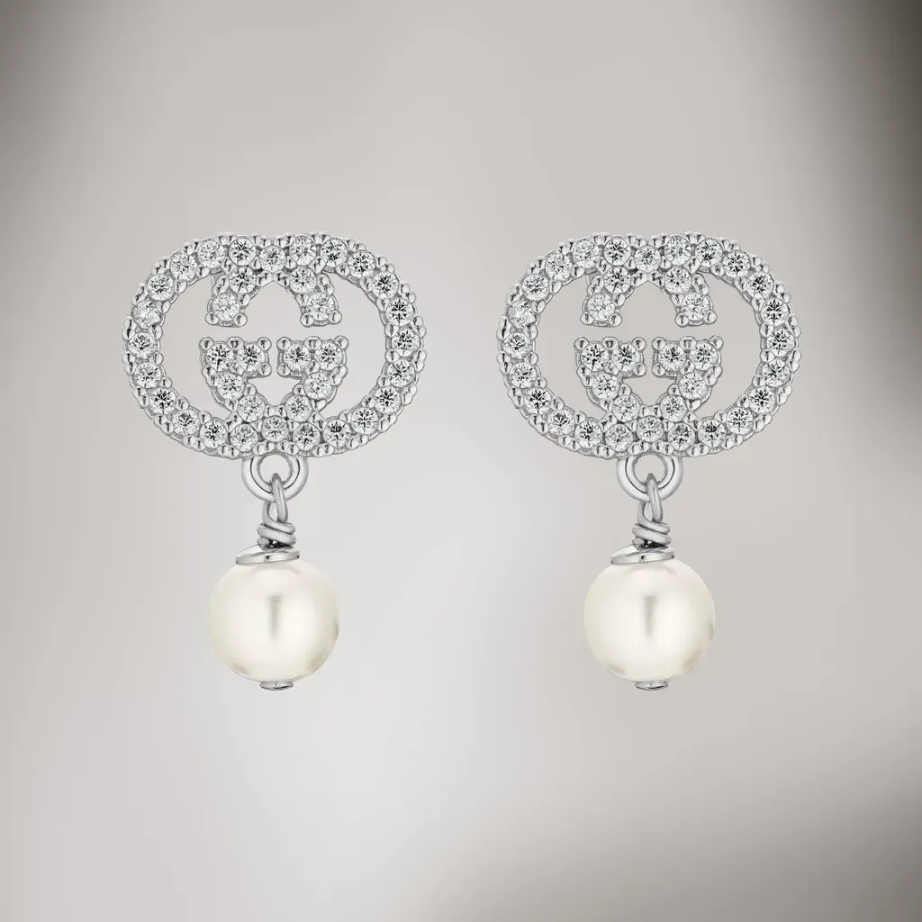 Crystal And Pearl Earrings