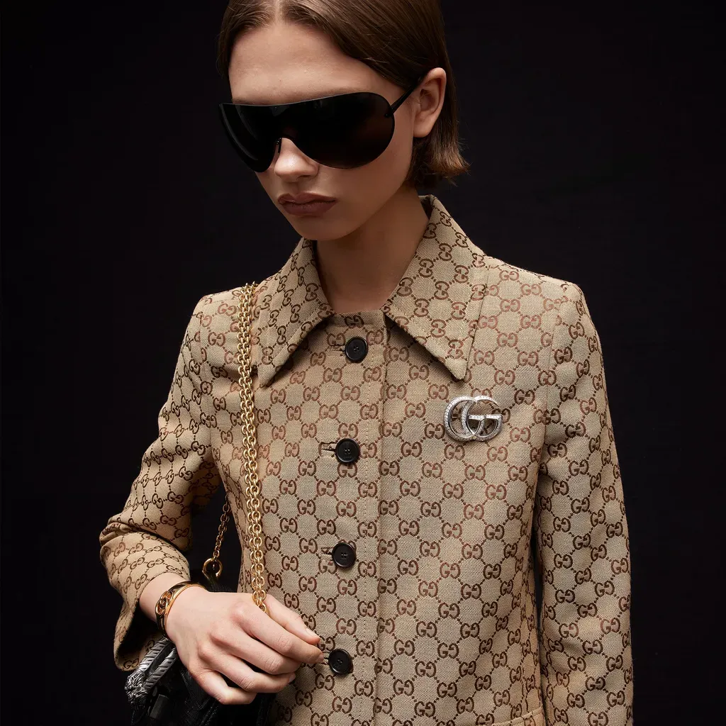 Gg Marmont Crystal Brooch