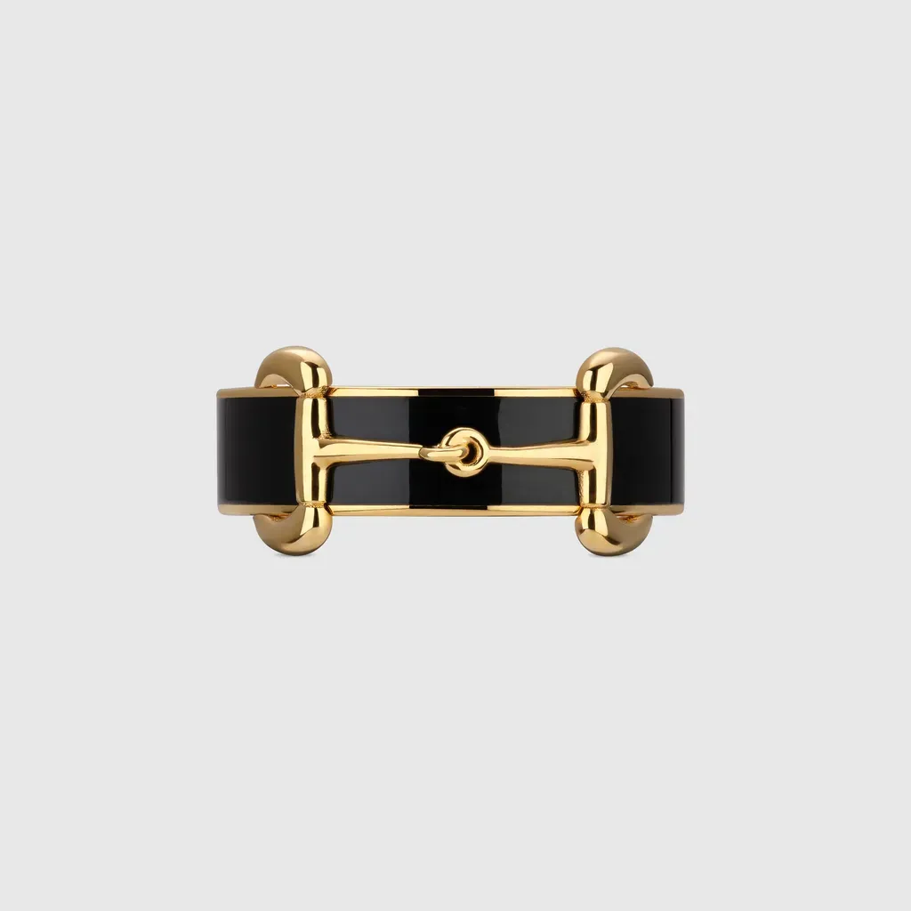 Horsebit Ring With Enamel