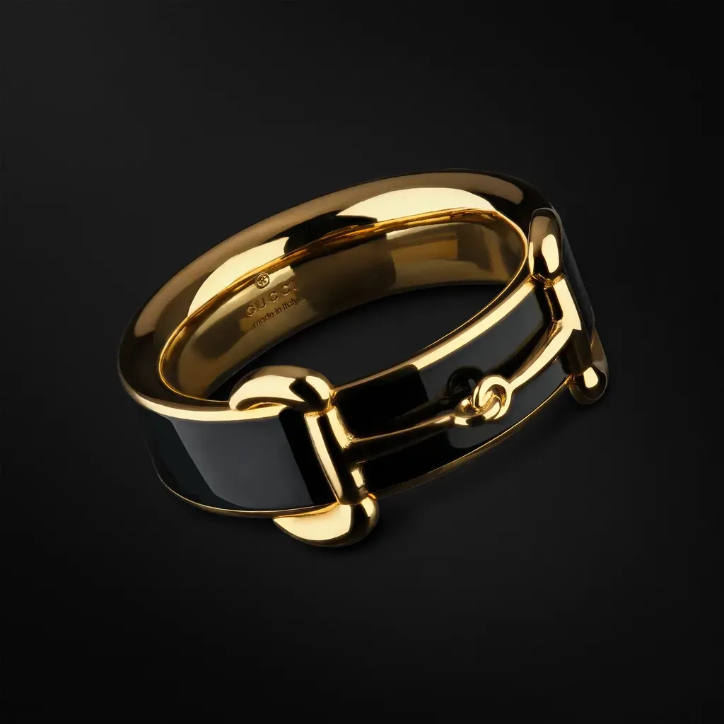 Horsebit Ring With Enamel