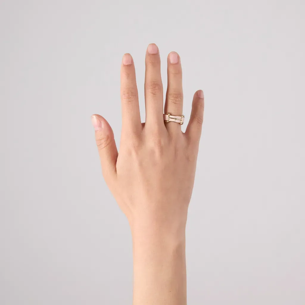 Horsebit Ring With Enamel
