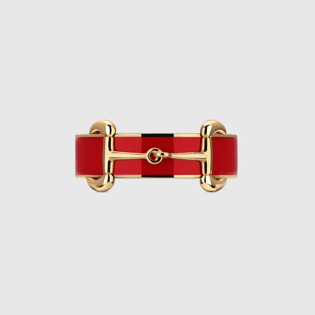 Horsebit Ring With Enamel