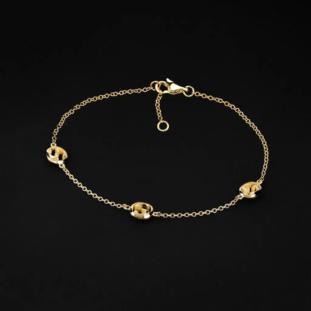 Gucci Interlocking 18K Chain Bracelet