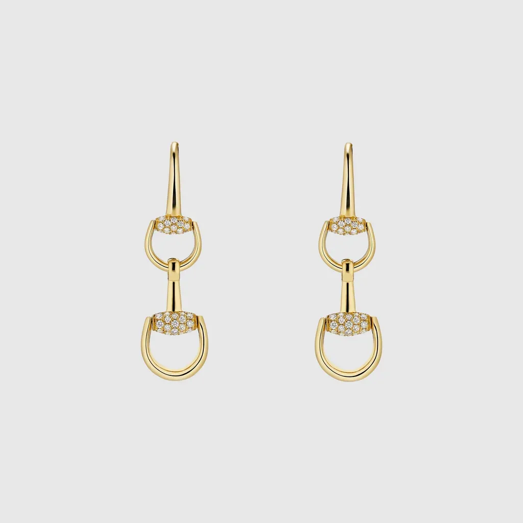 Gucci Horsebit Diamond 18K Earrings