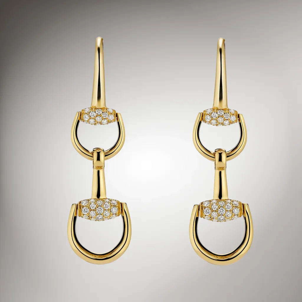 Gucci Horsebit Diamond 18K Earrings