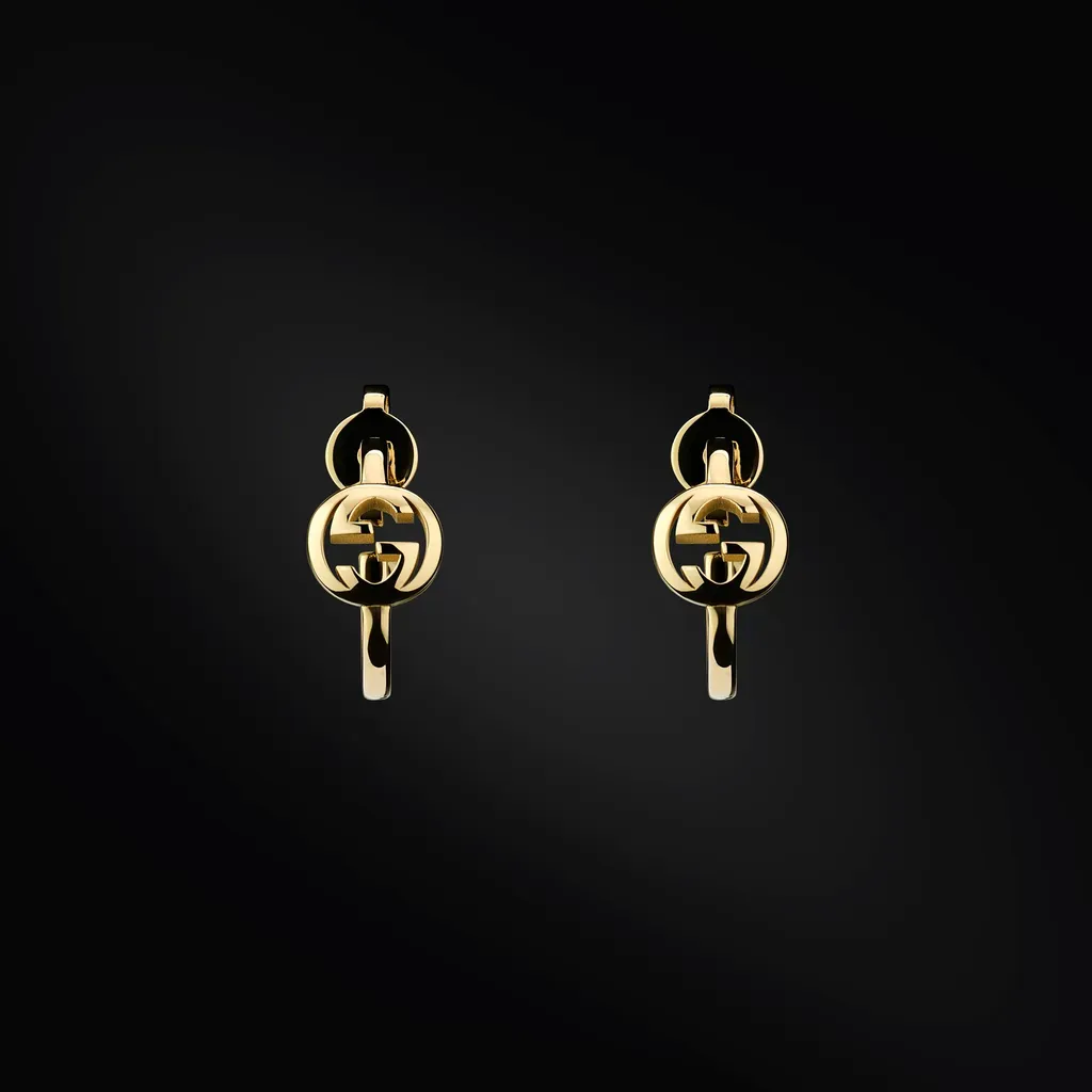 Gucci Interlocking 18K Hoop Earrings