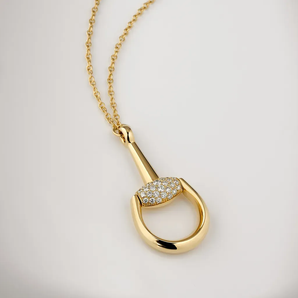 Gucci Horsebit Diamond 18K Pendant Necklace
