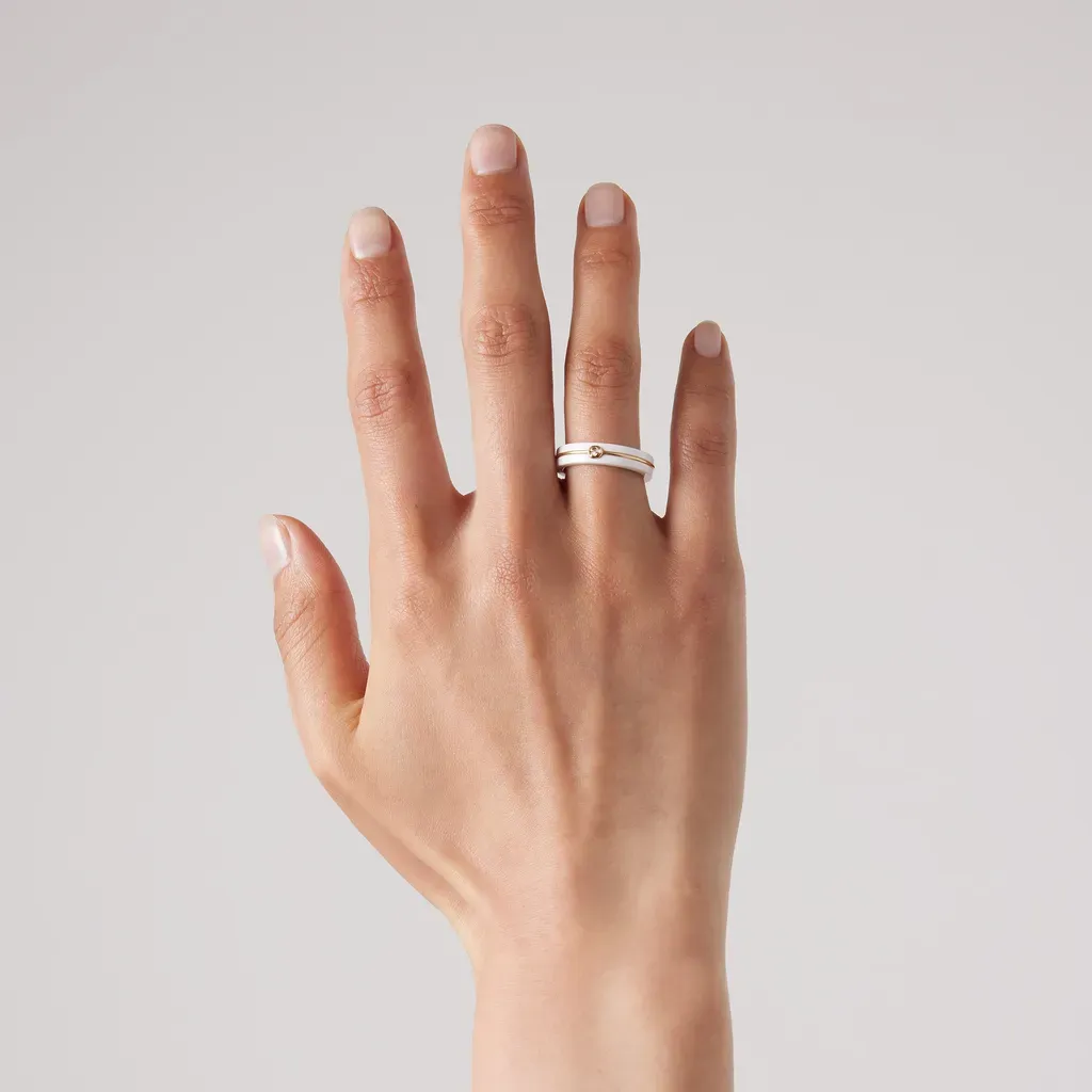 Gucci Interlocking Zirconia Thin Ring