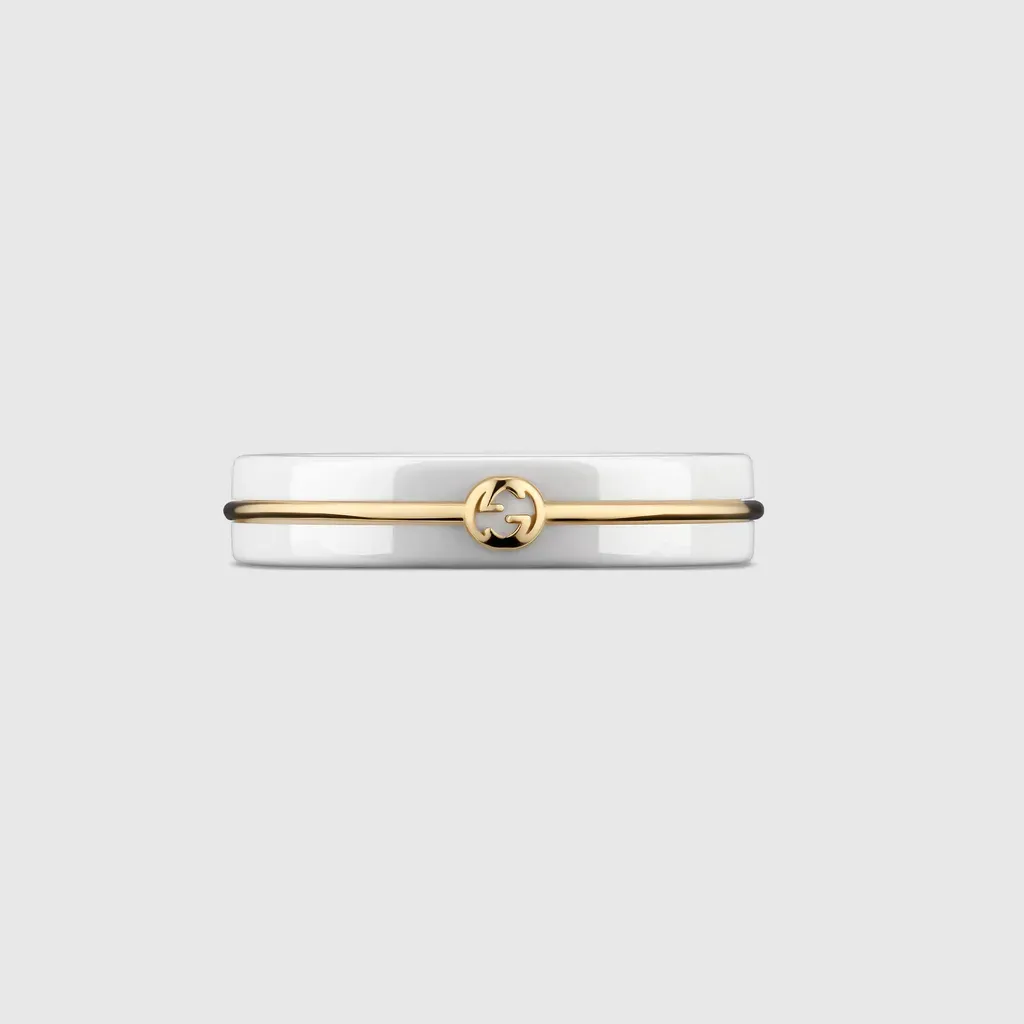Gucci Interlocking Zirconia Thin Ring