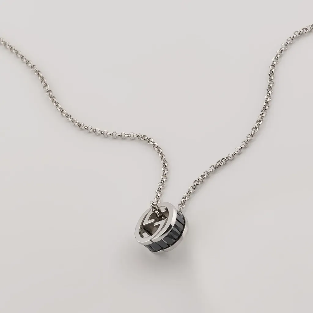 Gucci Interlocking Crystal Pendant Necklace