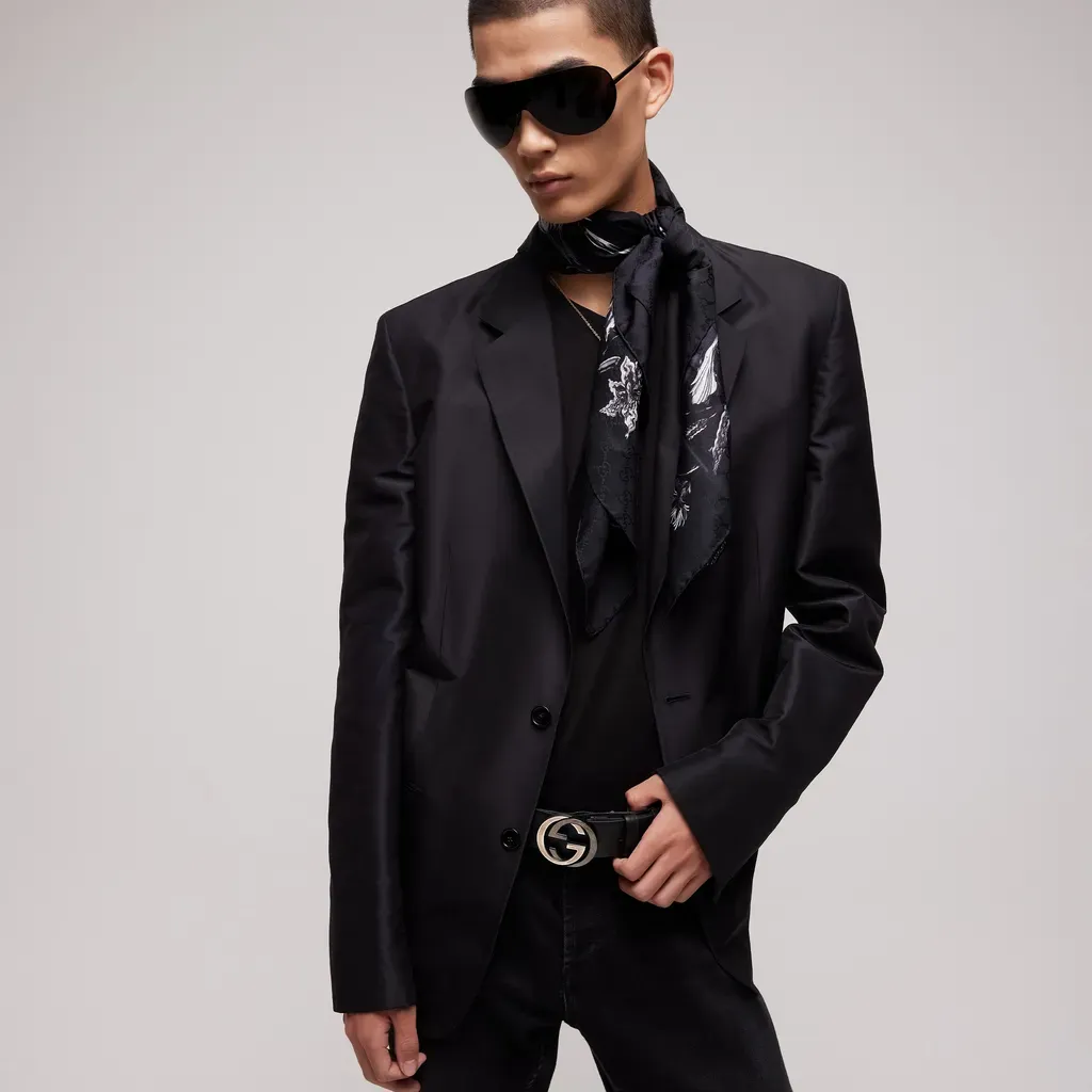 Printed Silk Jacquard Carré