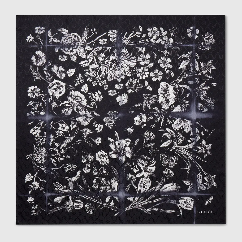Printed Silk Jacquard Carré