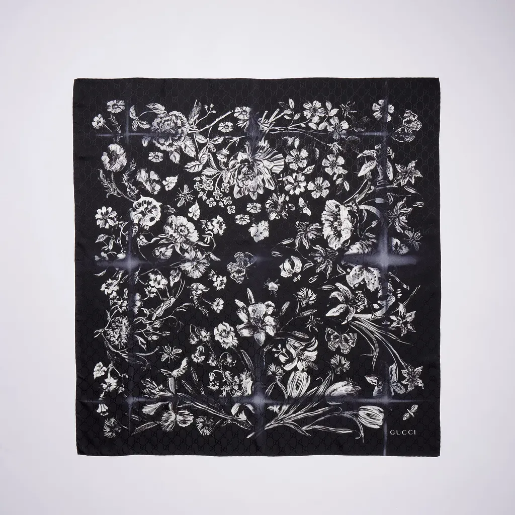 Printed Silk Jacquard Carré