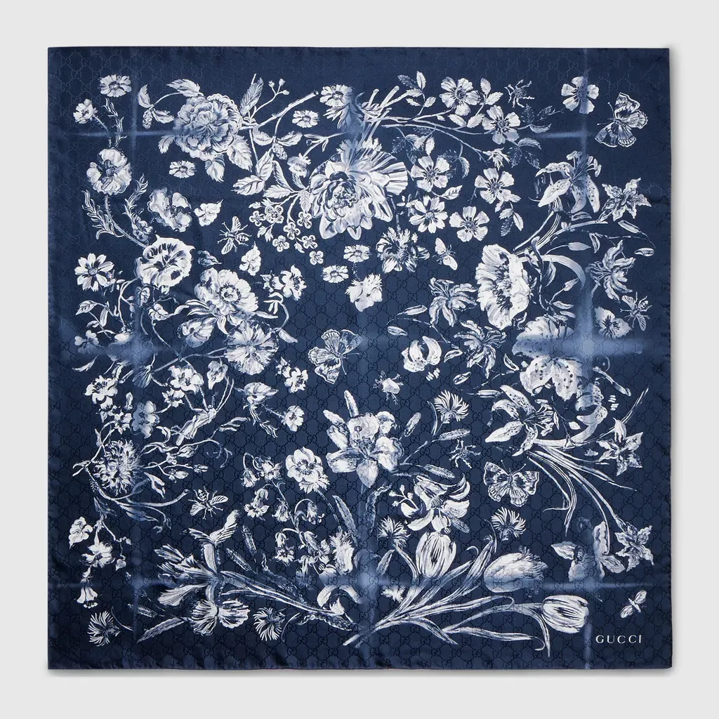 Printed Silk Jacquard Carré