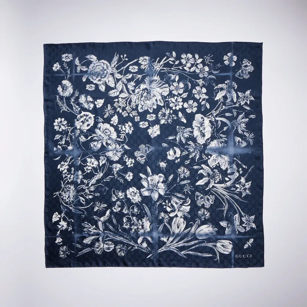 Printed Silk Jacquard Carré