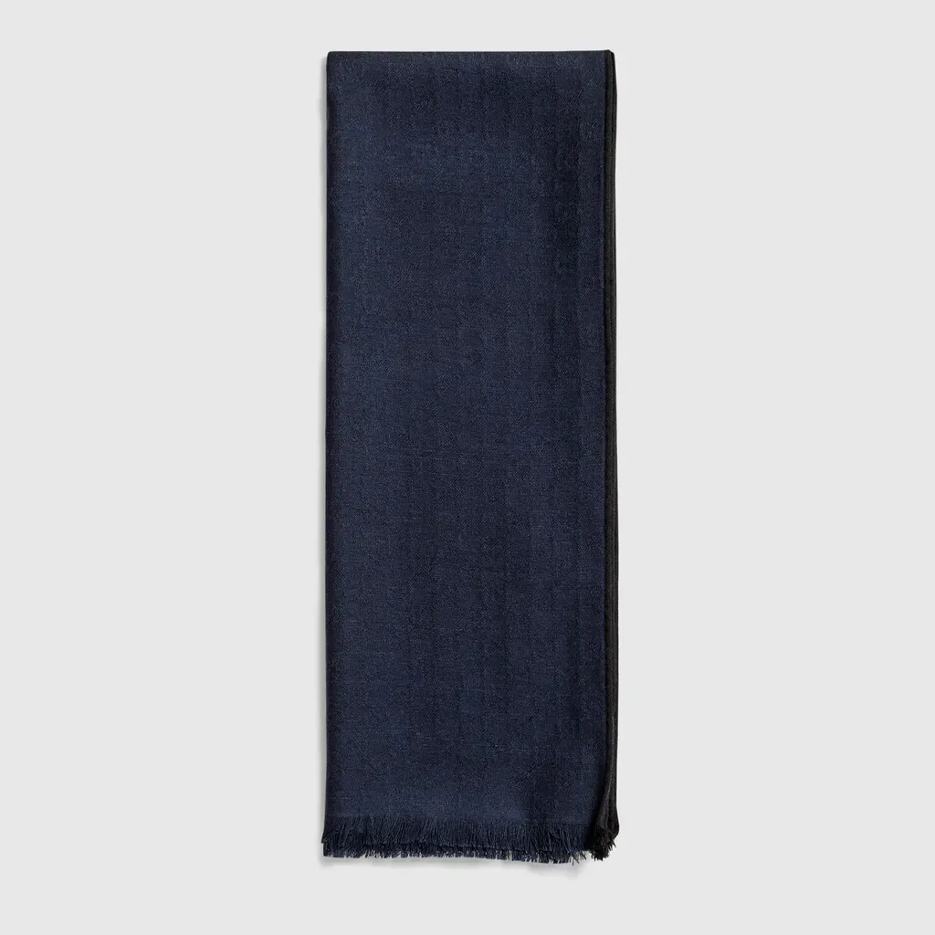 Gg Wool Silk Jacquard Stole